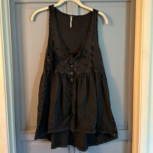 Free People black babydoll top